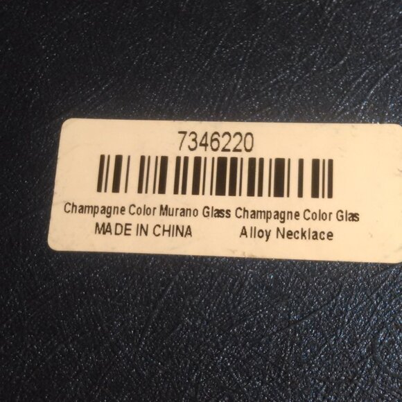 Champagne Color Murano Style Silvertone Necklace - Picture 15 of 15